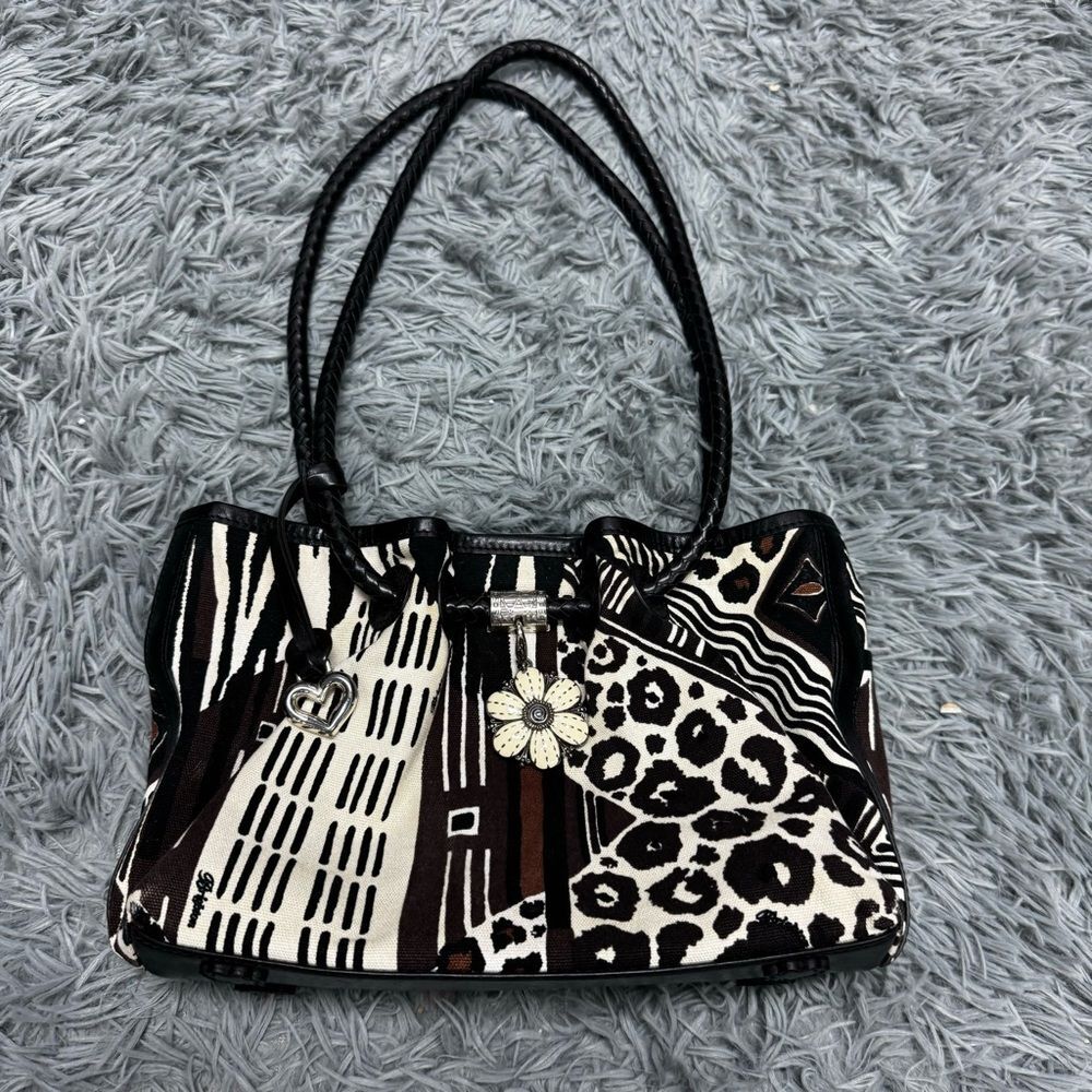 Brighton Black and White Patterned Shoulder Bag